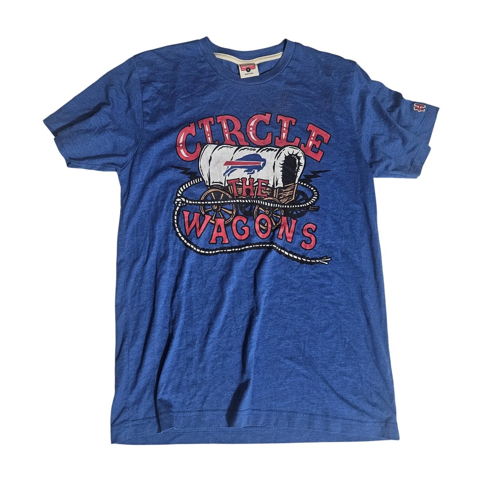 Homage Buffalo Bills Circle The Wagons Blue Graphic T-Shirt Mens Small NFL